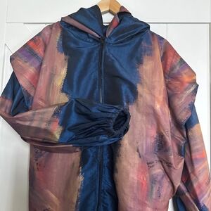 Vintage Ann Original Seattle‎ Artistic Painted Zip Up Women's Hoodie Jacket XL